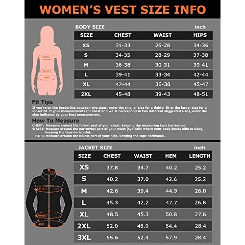 Venustas 여성용 3-in-1 가열 재킷, 7.4V 배터리 팩이 포함된 호흡기 가열 재킷, 하이킹 캠핑용 가열 코트