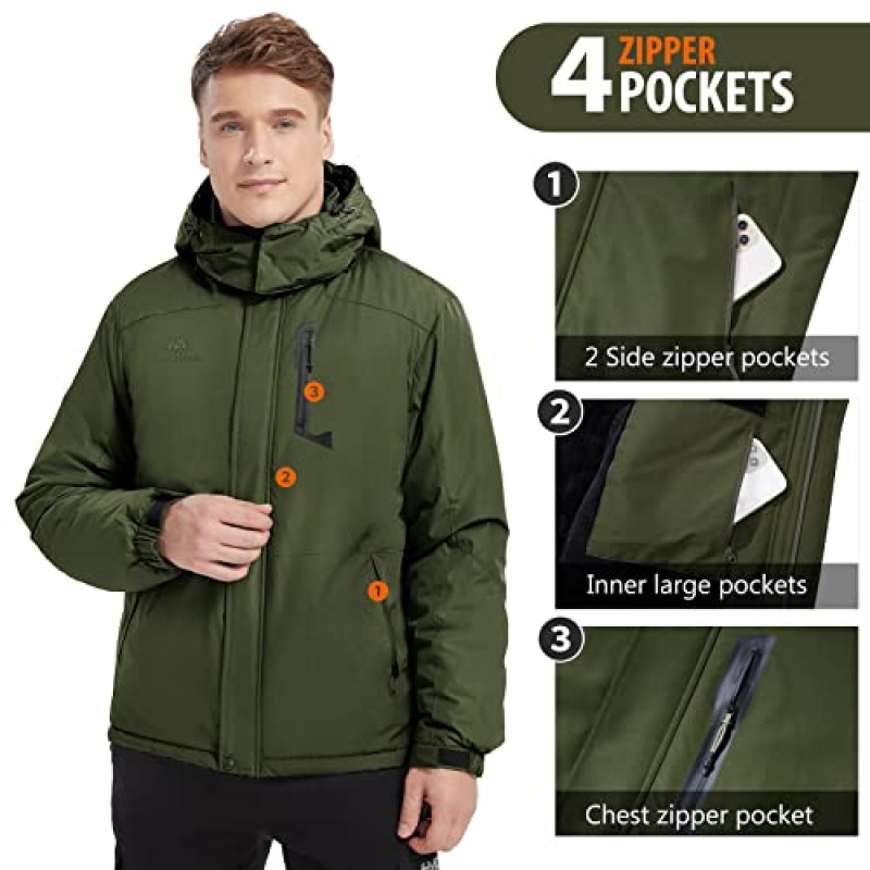 GOLDEN CAMEL 남성용 겨울 자켓 방풍 스키 스노우 자켓 방수 Thicken Parka 레인 자켓 Warm Puffer Coat
