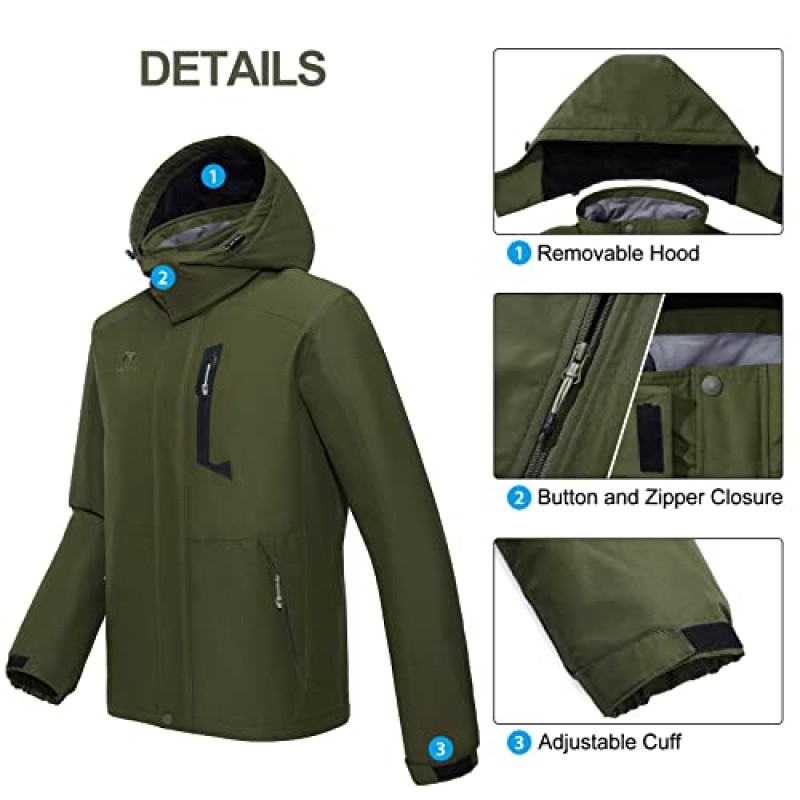 GOLDEN CAMEL 남성용 겨울 자켓 방풍 스키 스노우 자켓 방수 Thicken Parka 레인 자켓 Warm Puffer Coat