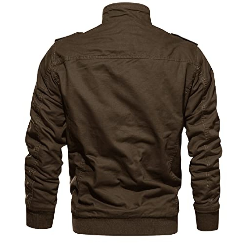 CRYSULLY 남성 겨울 캐주얼 Thicken Multi-Pocket Field Jacket 아웃웨어 플리스 카고 재킷 코트