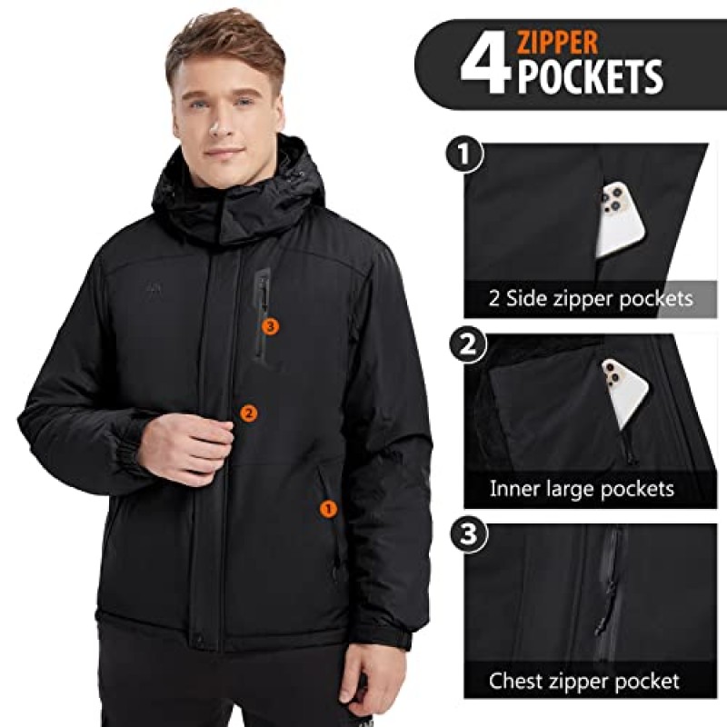 GOLDEN CAMEL 남성용 겨울 자켓 방풍 스키 스노우 자켓 방수 Thicken Parka 레인 자켓 Warm Puffer Coat