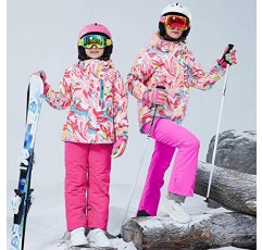 여자 절연 스키 재킷 바지 세트 방풍 방수 어린이 스키 복 Snowsuit for Kids