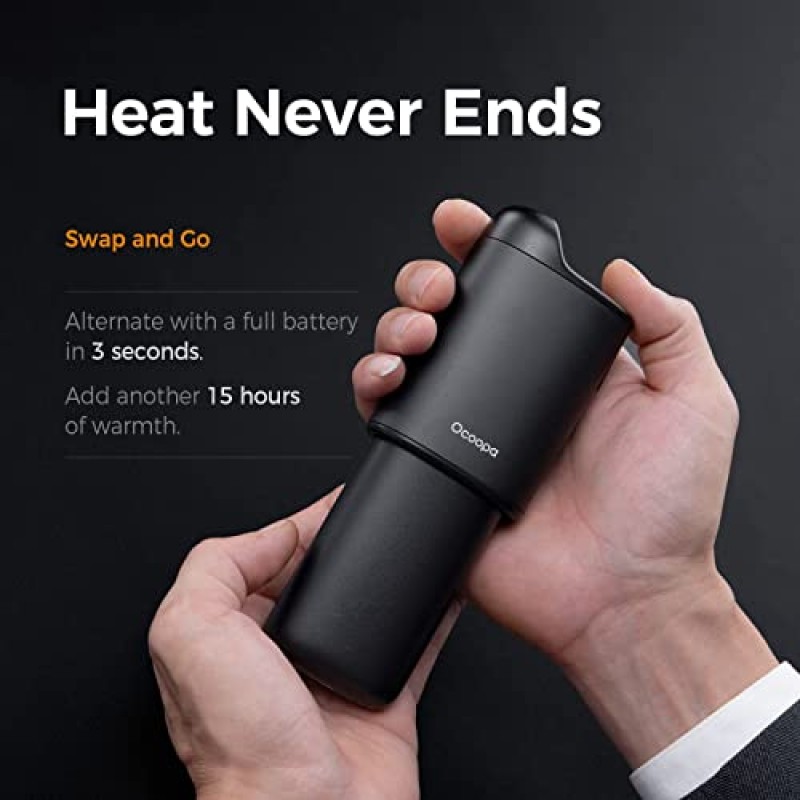 OCOOPA 팩 - 유니온 5s+ 1개 추가 유니온 코어 모듈형 손난로 충전식, 10000mAh 배터리 교체형 손난로, USB-C 휴대용 충전기, 골프, 남성용 사냥 선물용으로 적합