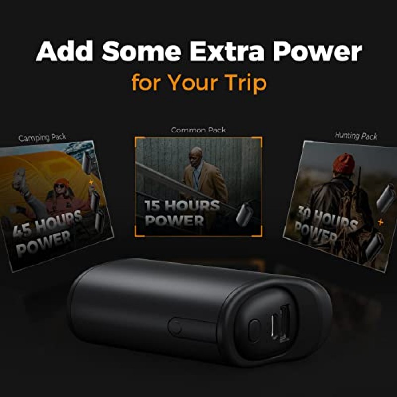 OCOOPA 팩 - 유니온 5s+ 1개 추가 유니온 코어 모듈형 손난로 충전식, 10000mAh 배터리 교체형 손난로, USB-C 휴대용 충전기, 골프, 남성용 사냥 선물용으로 적합