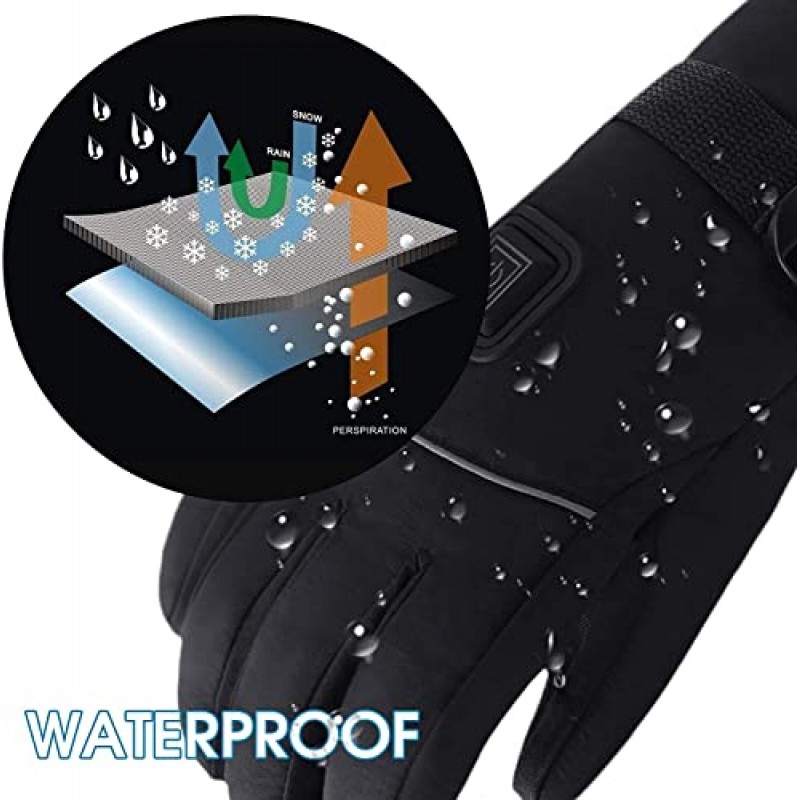 남성 여성을위한 IFWATER 배터리 가열 장갑, 7.4V 2200mAh 충전식 전력 장갑, 겨울 따뜻한 손 따뜻하게 터치 스크린 방수 난방 장갑 사냥 하이킹 오토바이 스키