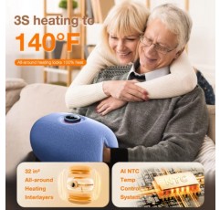 TORRAS UNIWARM 손난로, 레이노 증후군/관절염을 위한 그래핀 가열 핫핸드, 만능 핫 핸드, 5000mAh 충전식 손난로, 여성/부모를 위한 손난로 하늘색