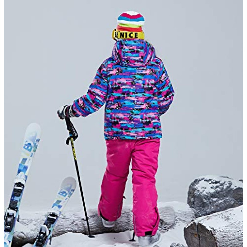 여자 절연 스키 재킷 바지 세트 방풍 방수 어린이 스키 복 Snowsuit for Kids