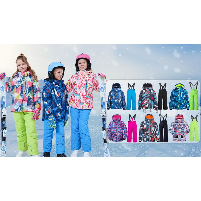 여자 절연 스키 재킷 바지 세트 방풍 방수 어린이 스키 복 Snowsuit for Kids