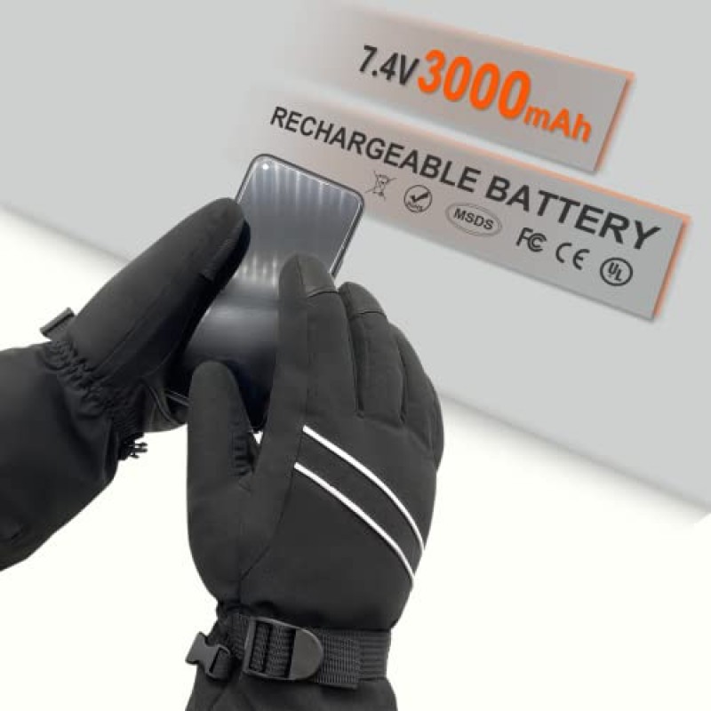 남성용 여성용 가열 장갑, 충전식 7.4v 3000mAh 배터리 가열 장갑, 오토바이, 스키, 겨울 작업, 사냥, 승마, 관절염 및 레이노에 적합한 AexInbo 전기 가열 장갑
