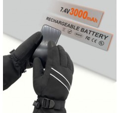 남성용 여성용 가열 장갑, 충전식 7.4v 3000mAh 배터리 가열 장갑, 오토바이, 스키, 겨울 작업, 사냥, 승마, 관절염 및 레이노에 적합한 AexInbo 전기 가열 장갑