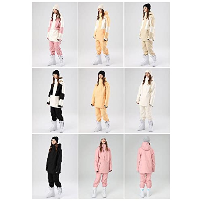 SEARIPE 여성 스키 재킷과 바지 세트 커플 방풍 스키 복 겨울 스포츠를위한 남성 방수 2 피스 Snowsuits