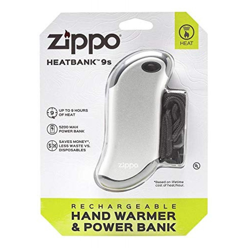 Zippo 실버 히트뱅크 9s 충전식 손난로