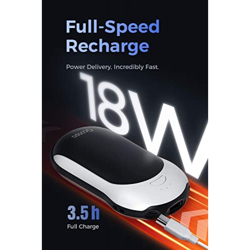 OCOOPA 2팩 손난로 충전식, 10000mAh 손난로, H01 및 H01-PD
