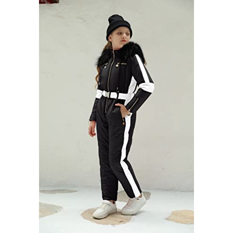 Yousify Girls 겨울 Onesies Snowsuit 야외 스포츠 스키 점프 슈트 방수 스키 복 자켓