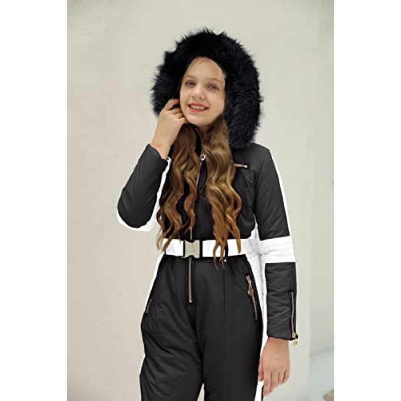 Yousify Girls 겨울 Onesies Snowsuit 야외 스포츠 스키 점프 슈트 방수 스키 복 자켓