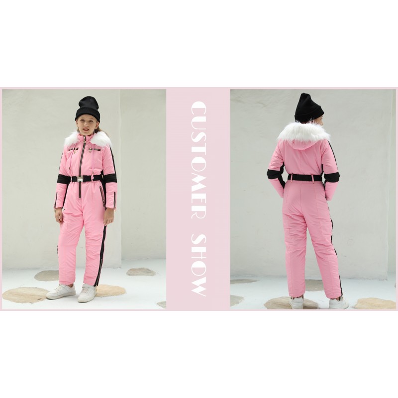 Yousify Girls 겨울 Onesies Snowsuit 야외 스포츠 스키 점프 슈트 방수 스키 복 자켓