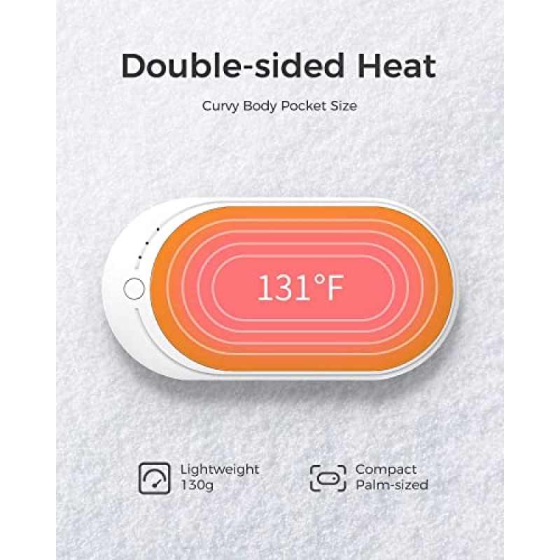 OCOOPA 2팩 손난로 충전식, 5200mAh 전기 휴대용 포켓 히터, 118s, 주황색 및 파란색