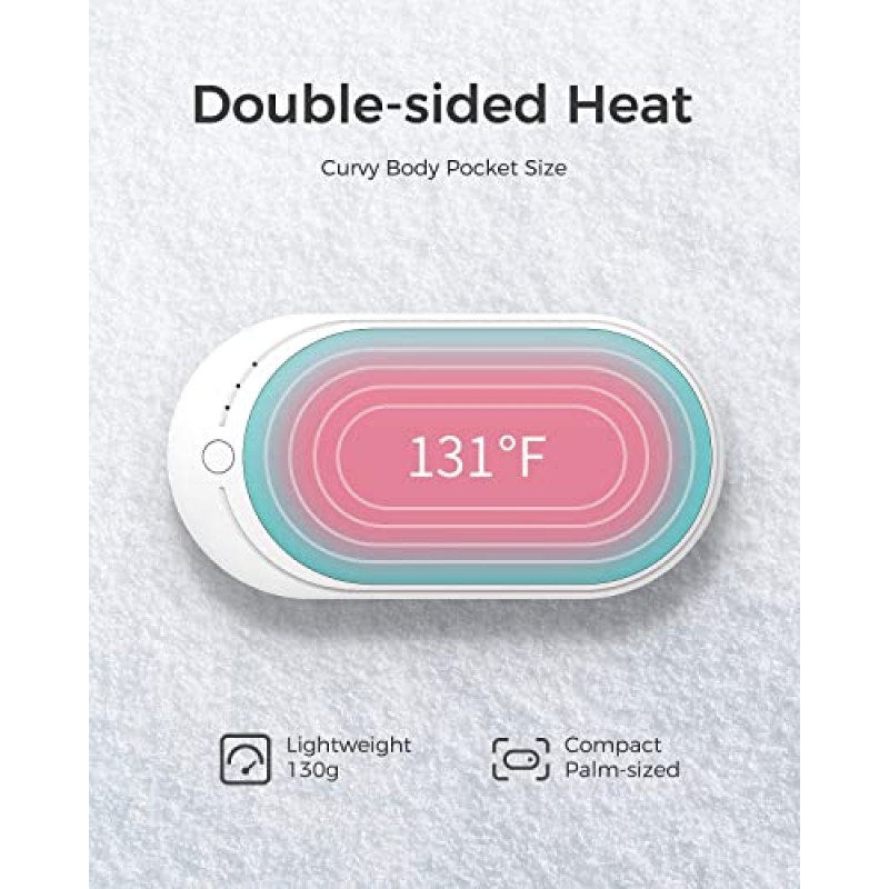 OCOOPA 2팩 손난로 충전식, 5200mAh 전기 휴대용 포켓 히터, 118s, 주황색 및 파란색