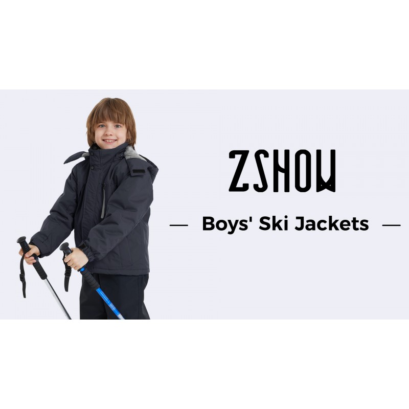 ZSHOW 남아용 방수 스키 재킷 방풍 후드 마운틴 스포츠웨어 야외 비옷