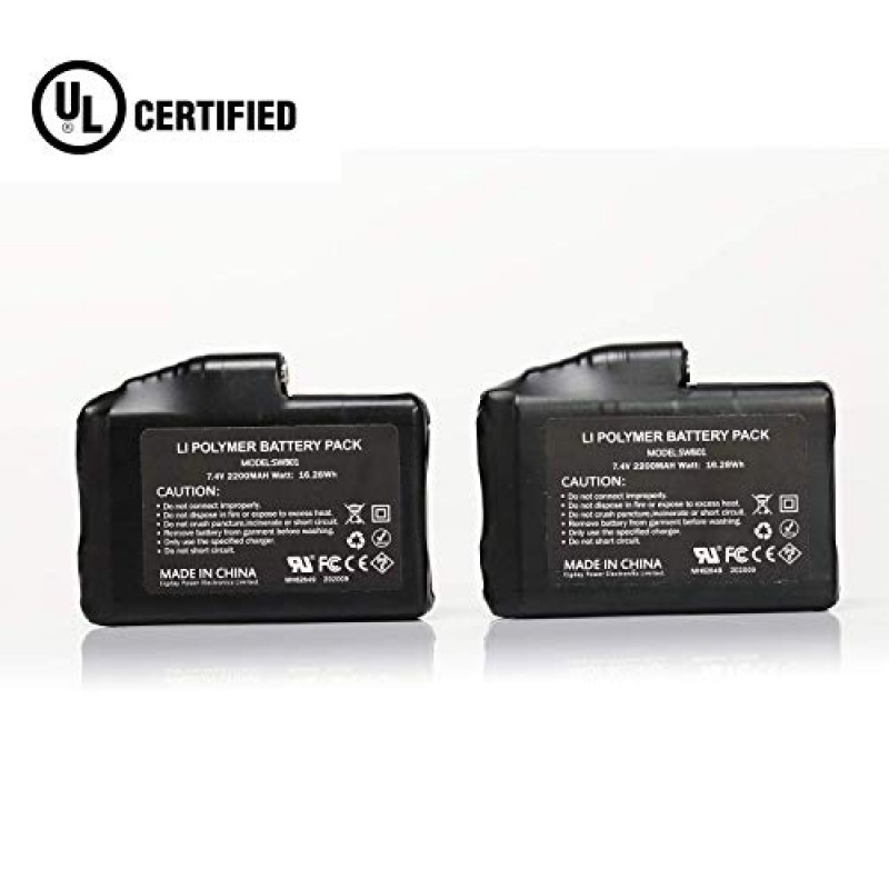day Wolf 가열 스키 장갑 및 가열 장갑 라이너 및 7.4V 2200mAh 충전식 배터리