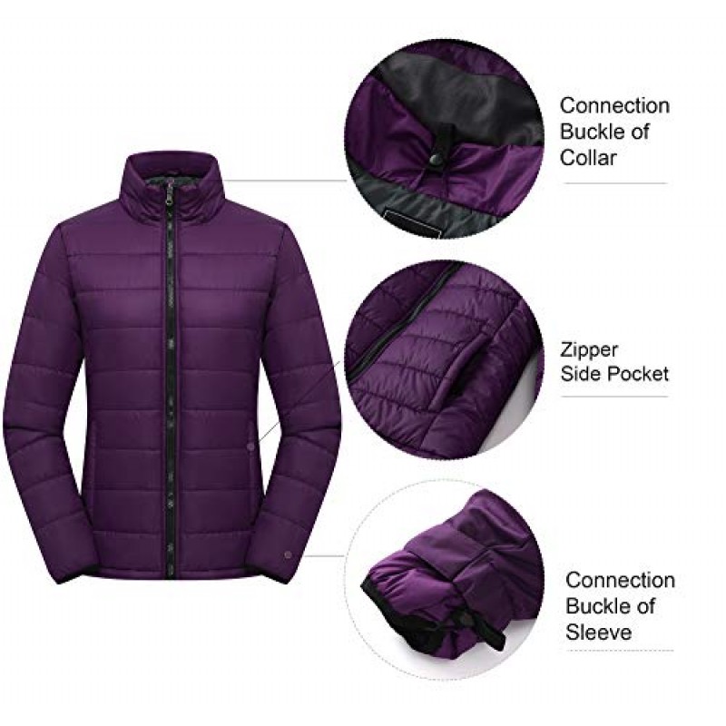 MDENOVO 여성용 3 in 1 스키 자켓 방수 퍼퍼 내부 따뜻한 겨울 코트 스노우 보드 마운틴 자켓