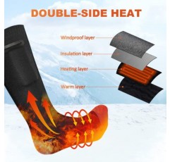 Flyhare 가열 양말, 전기 가열 양말, 4000mAh 발 따뜻하게 가열 양말, 3 단계 설정 가열 양말, 충전식 가열 면 양말, 발 따뜻한 양말