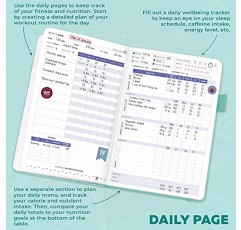 Clever Fox 피트니스 및 음식 저널 – 여성과 남성을 위한 영양 및 운동 플래너 – 달력, 다이어트 및 훈련 추적기가 포함된 다이어트 및 체육관 운동 일지 - 날짜 없음, A5 크기, 하드커버(청록색)