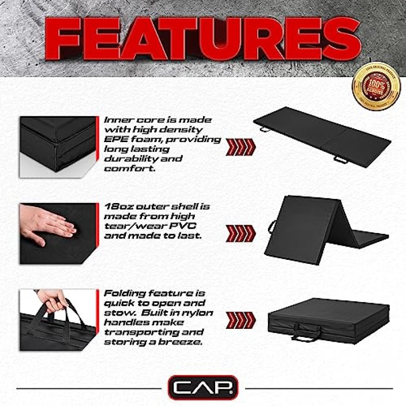 CAP 바벨 다목적 접이식 찢어짐 방지 운동 훈련 에어로빅 피트니스 체육관 및 체조 균형 매트 | 다양한 옵션