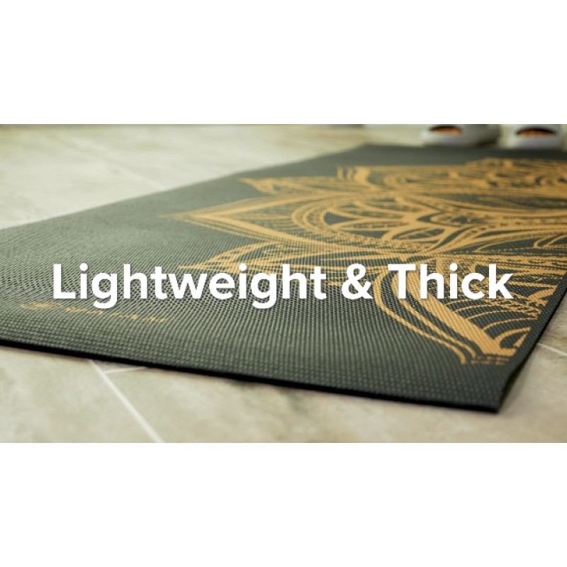 Gaiam 요가 매트 - 모든 유형의 요가, 필라테스 및 바닥 운동을 위한 프리미엄 6mm 인쇄 두꺼운 미끄럼 방지 운동 및 피트니스 매트(68