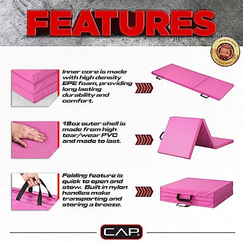 CAP 바벨 다목적 접이식 찢어짐 방지 운동 훈련 에어로빅 피트니스 체육관 및 체조 균형 매트 | 다양한 옵션