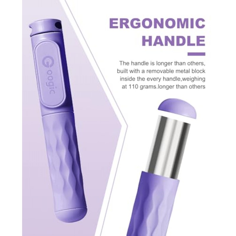 GOOGIC 카운터가 있는 무선 줄넘기, 운동 피트니스를 위한 HD 스크린이 있는 가중 줄넘기, 남성 여성 어린이를 위한 무선 줄넘기(실내/실외)