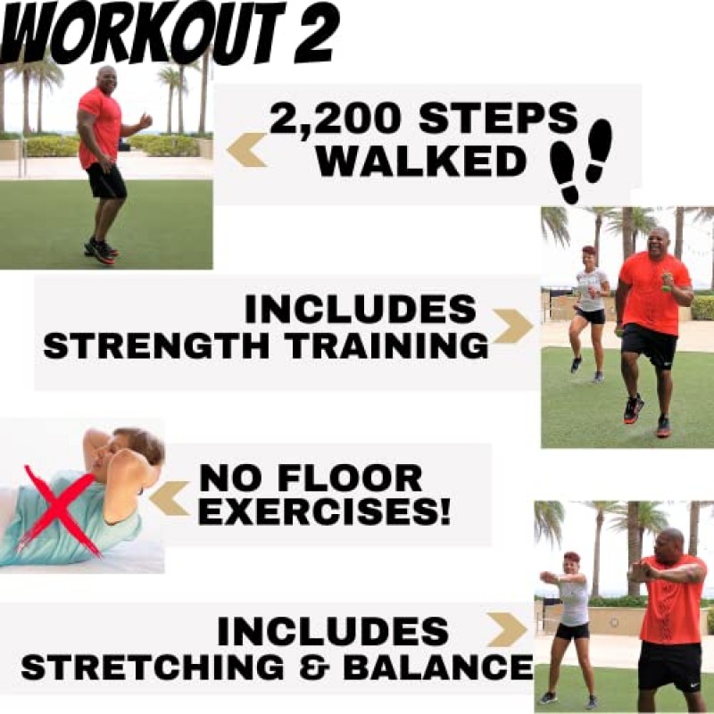 WALK FITNESS DVD - 체중을 감량하고 기분이 좋아집니다! 신진대사를 극대화하고 근력, 체력, 근육을 키우세요. 걷기 및 굳건한 운동 영상 걷기 운동 운동 DVD 저 충격 운동 DVD