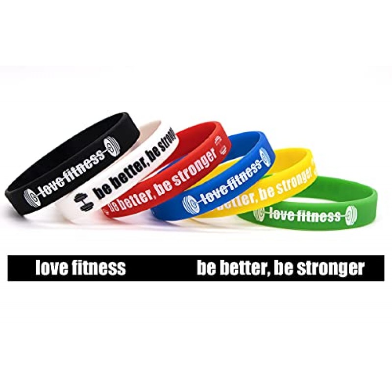 AVEC JOIE 피트니스 동기 부여 손목 밴드 영감을 주는 인용문이 포함된 운동 고무 팔찌 BE BETTER BE STRONGER, 남성용 여성용 청소년 매일 체육관 운동 및 운동 동기 부여를 위한 청소년