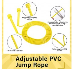 피트니스를 위한 32 Pcs PVC 줄넘기 9.2피트 조정 가능한 건너뛰는 밧줄 여성을 위한 플라스틱 손잡이가 있는 다용도 깨지지 않는 속도 밧줄 남자 어린이 지구력 훈련 심장 강화 운동 운동