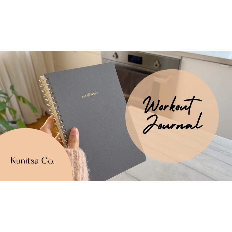 Kunitsa Co. 여성을 위한 피트니스 저널. 운동, 식사, 체중 감량을 추적하세요. 날짜 없음, 120가지 운동에 적합(세이지, 6 x 8.5인치)