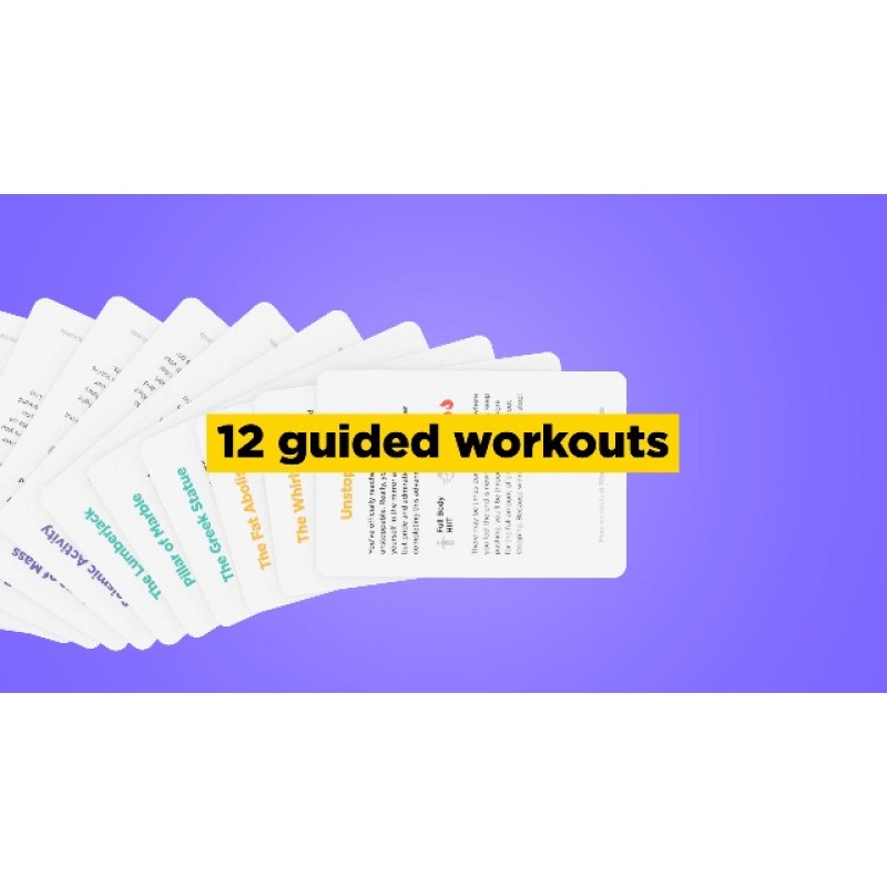 WorkoutLabs 운동 카드: 체중 – 60가지 운동과 12가지 장비 없는 루틴이 포함된 여성 및 남성을 위한 프리미엄 홈 & 체육관 운동 플래시 카드 데크 · 방수 플라스틱 피트니스 플래시 카드