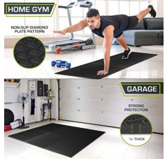 ProsourceFit 퍼즐 운동 매트 ½”, 홈 체육관용 EVA 연동 폼 바닥 타일, 홈 운동 장비용 매트, 어린이용 바닥 패딩, 24 SQ FT, 48 SQ FT, 144 SQ FT 팩으로 제공
