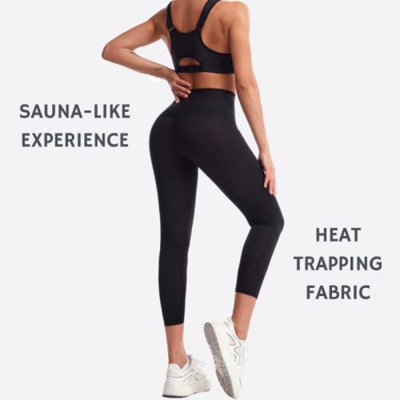 사우나 땀 정장 체중 감소 Shapewear 반바지 주머니 허리 트레이너 바디 셰이퍼 Sweatsuit 운동 피트니스 체육관 여자 여자