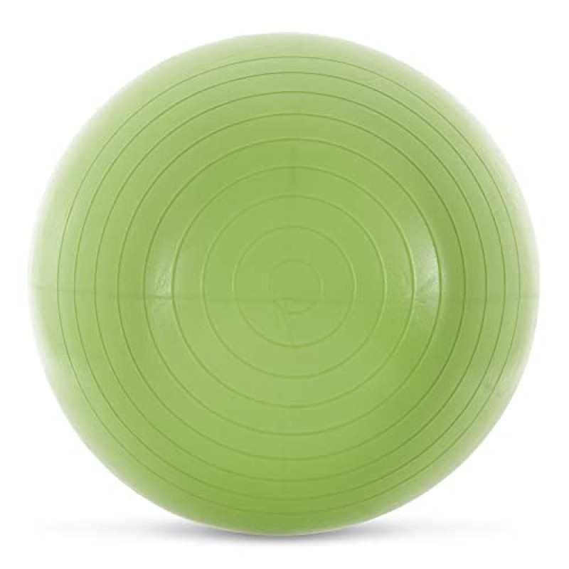 Prism Fitness 65cm, Green Smart Self-Guided Stability Ball – 운동, 요가, 필라테스, 사무용 볼 체어 등을 위한 운동 공, 쉽게 참조할 수 있도록 공에 인쇄된 13가지 운동