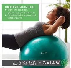 Gaiam 토탈 바디 밸런스 볼 키트 - 파열 방지 안정성 운동 요가볼, 에어 펌프, 운동 프로그램 포함