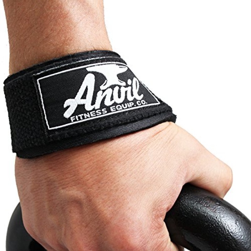 Anvil Fitness 필요한 마지막 리프팅 스트랩 쌍 - 보장됩니다. 즉시 더 많은 무게를 들어 올리고 더 많은 근육 네오프렌 패딩 역도 손목 스트랩을 만드세요.