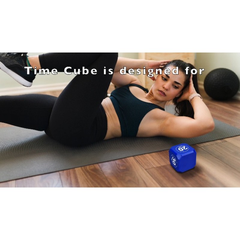 HIIT 운동, 피트니스 및 운동 루틴, 유산소 운동 및 크로스 핏 카운트다운을 위한 Time Cube Plus 사전 설정 타이머, 블루, 10, 20, 30 및 60초