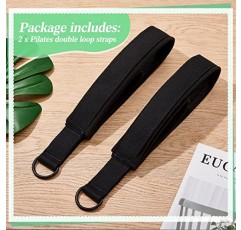2 Pcs 필라테스 더블 루프 스트랩 리포머 피트 피트니스 장비 스트랩 요가 필라테스 장비 체육관 운동을위한 D-링 운동 스트랩 홈