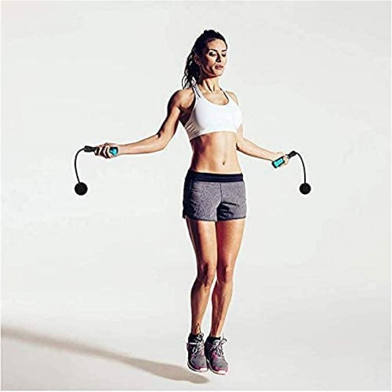 UJUMP 로프리스 점프 로프 가중 무선 점프 로프, 조정 가능한 보드 로프 비치 바디 mbf, 피트니스 운동을 위한 실내 점프 로프, 복싱 업데이트된 더 긴 로프 버전