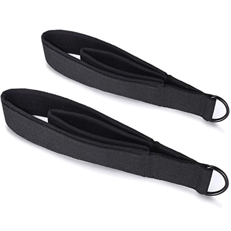 TOBWOLF 2PCS 필라테스 스트랩, 리포머용 필라테스 더블 루프 스트랩, 피트니스 D-링 스트랩 더블 루프 패딩, 필라테스 장비 D-링 운동 스트랩 홈 체육관 운동을 위한 요가 운동 액세서리