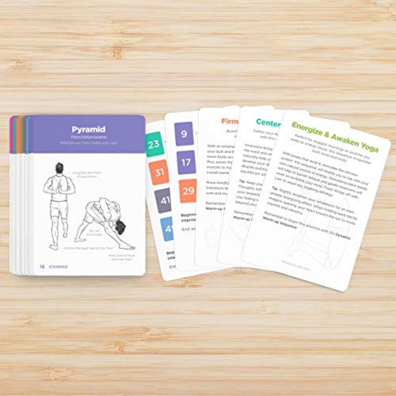 WorkoutLabs 운동 및 요가 카드 장비 없이도 집에서 운동 및 요가 연습을 위한 종합 피트니스 번들 · 프리미엄 플라스틱 플래시카드 덱