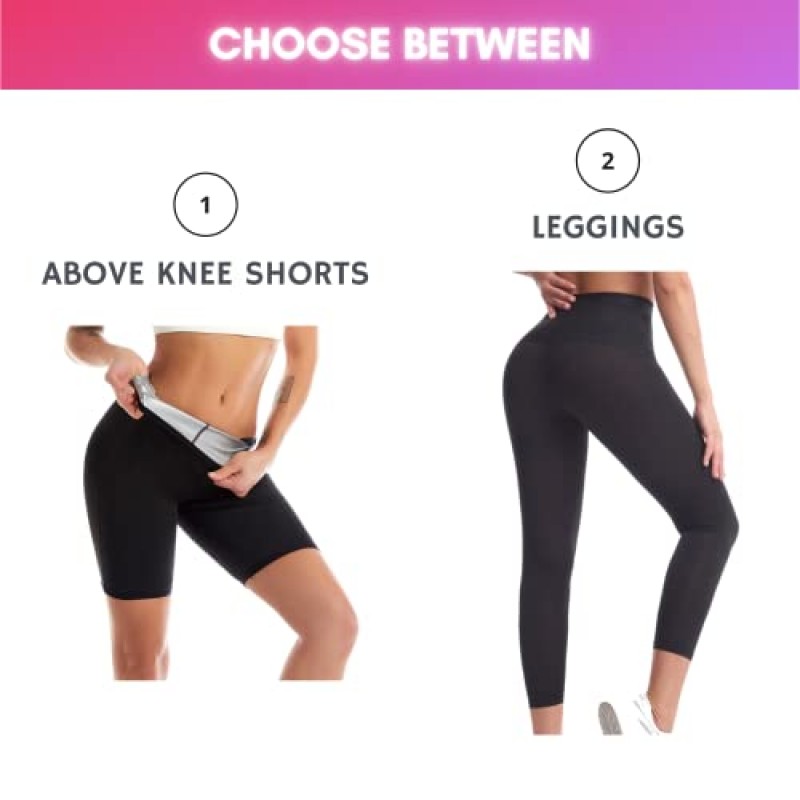 NANOHERTZ 사우나 땀 Shapewear 반바지 레깅스 바지 운동 체중 감소 하체 셰이퍼 Sweatsuit 운동 피트니스 여성
