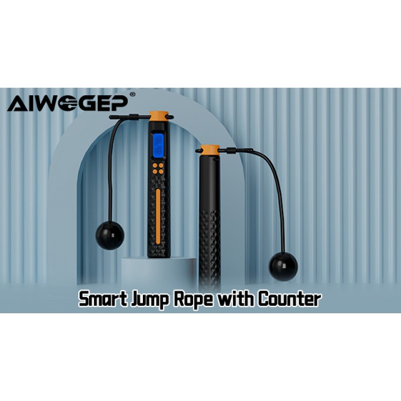 AIWOGEP 2 in 1 스마트 무선 줄넘기(계산 화면 포함), 조정 가능한 가중 무선 줄넘기 남성용 여성용 어린이 홈 운동 피트니스 운동 훈련
