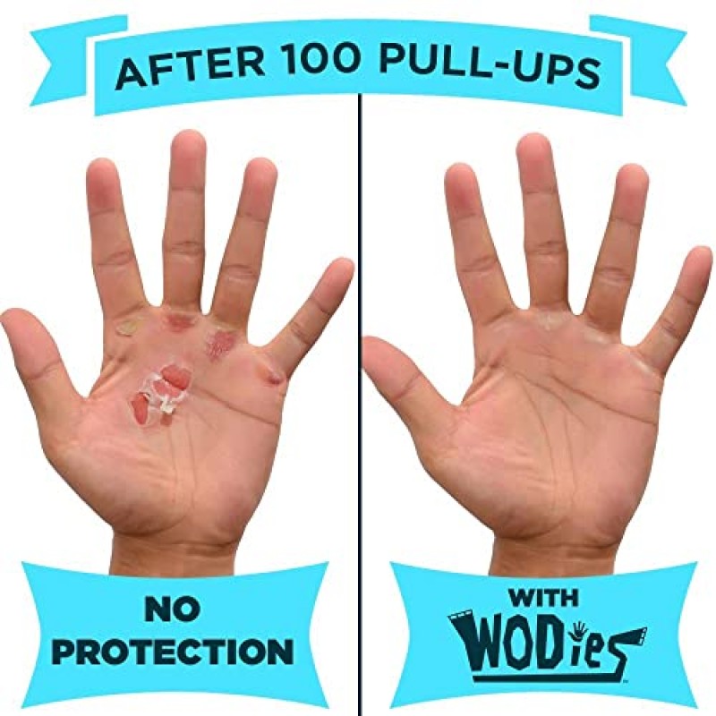 역도, 풀업, 크로스 트레이닝, WOD 및 체조를 위한 손목 랩이 있는 JerkFit WODies 핸드 그립, 물집 및 찢어짐 방지, 남성용 및 여성용