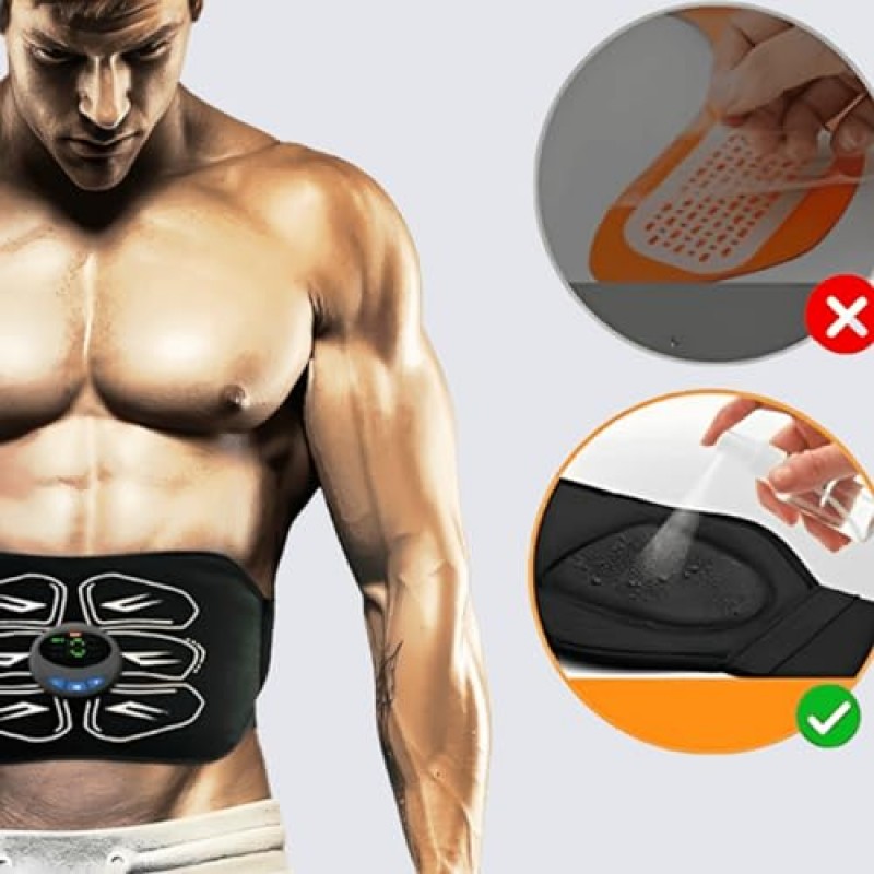 REVOLUTONE Abs 자극기 근육 성인 여성과 남성을 위한 피트니스 벨트 및 복부 토너 장비 집에서 운동 체육관